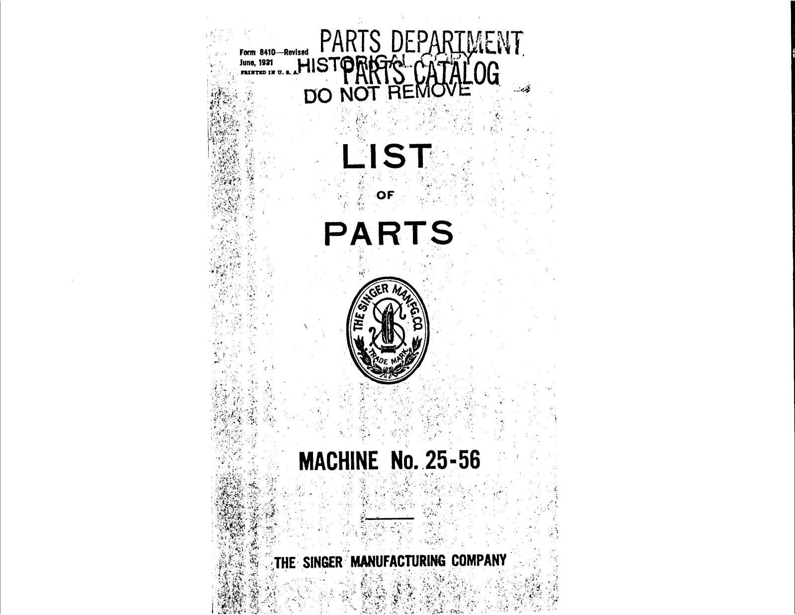 Singer 25-56 User Manual