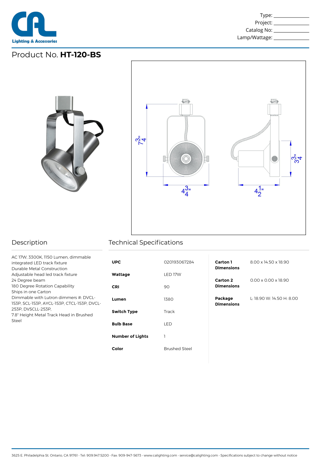 Cal Lighting CG10242 Specifications - ManualMachine.com