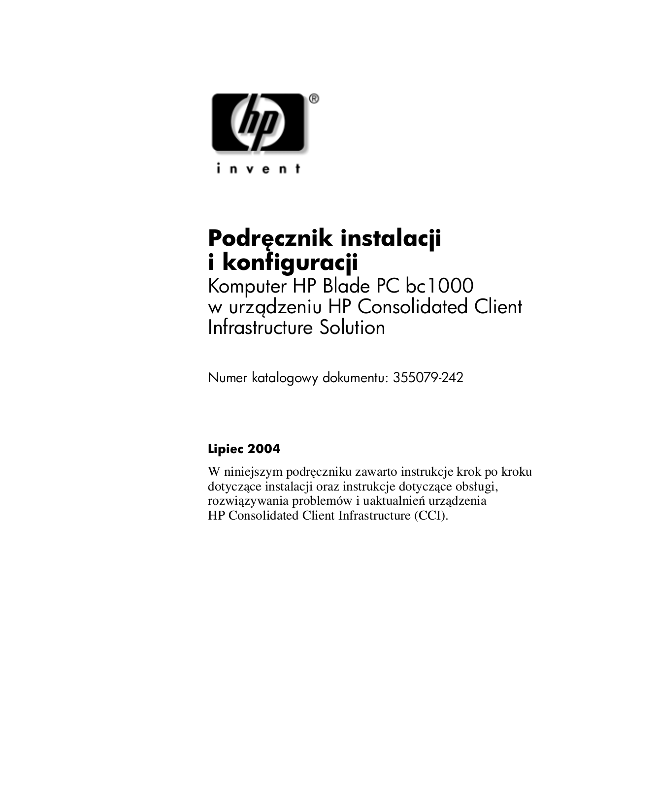 Hp BC1000 User Manual