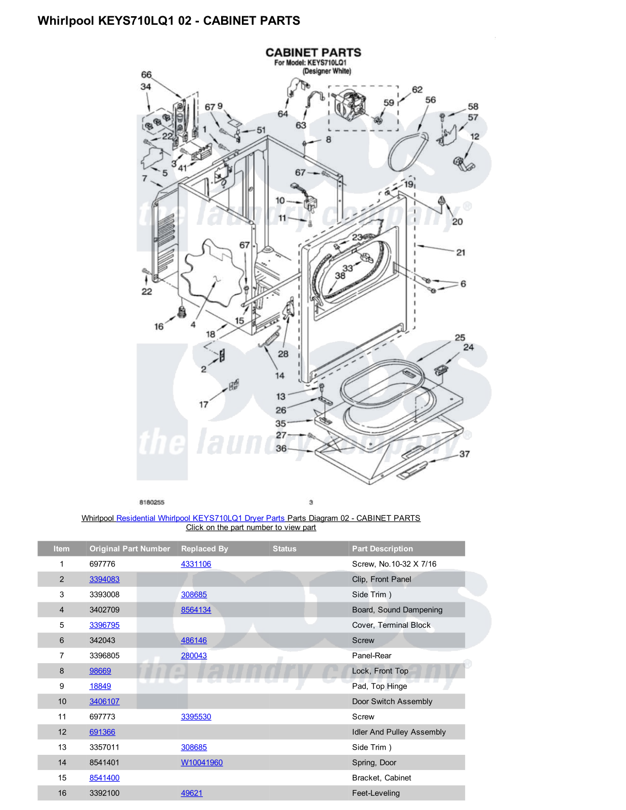 Whirlpool KEYS710LQ1 Parts Diagram