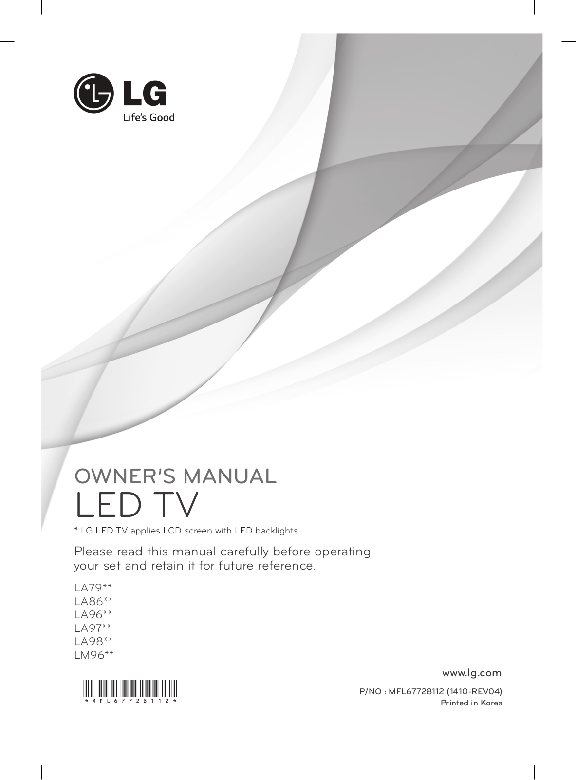 LG 60LA860V Owner’s Manual