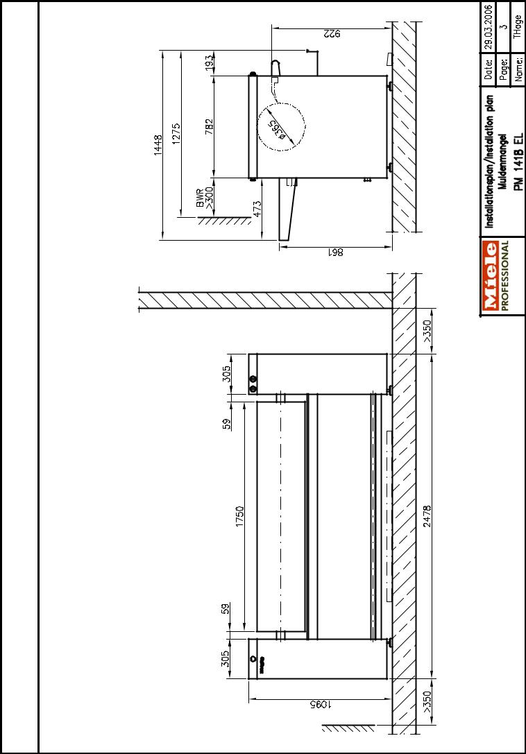 Miele PM 1418 EL Installation diagram
