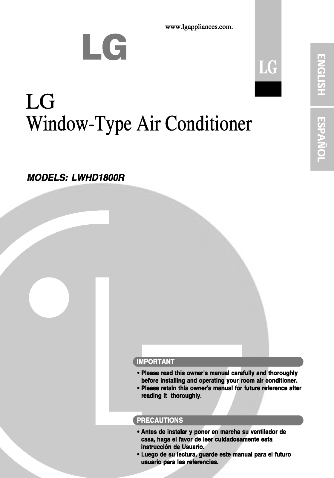 LG LWHD1800R User Manual