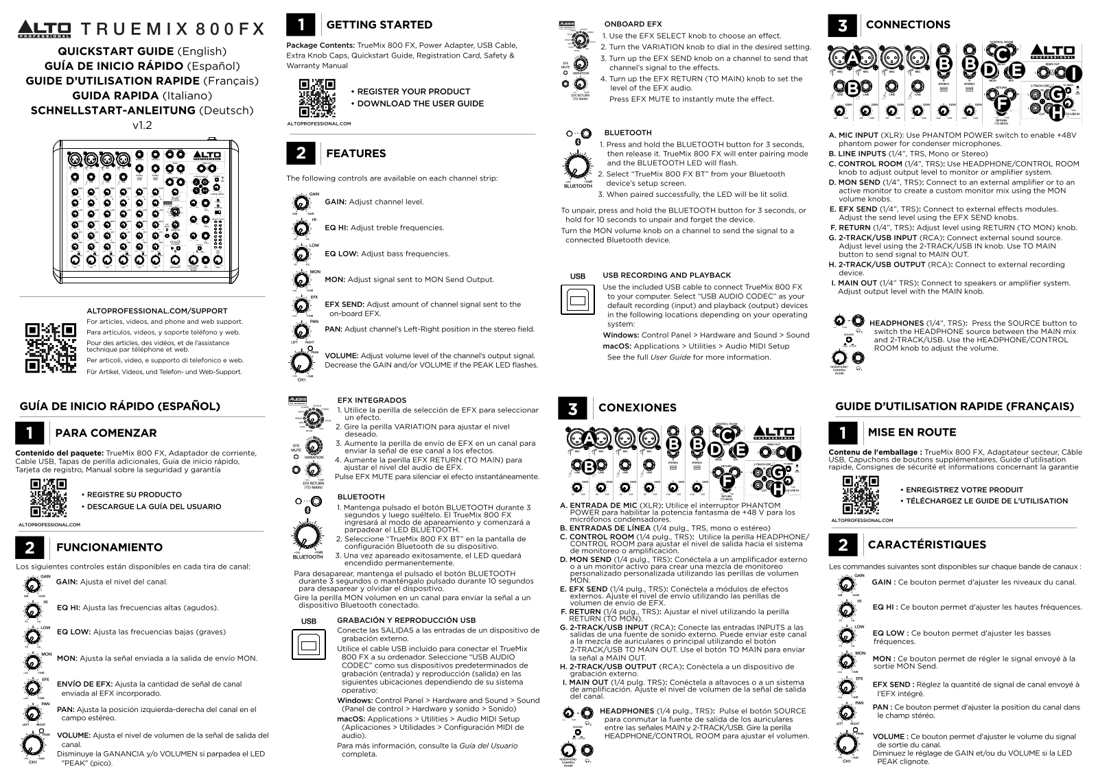 Alto Professional TrueMix 800FX Quickstart Guide - ManualMachine.com