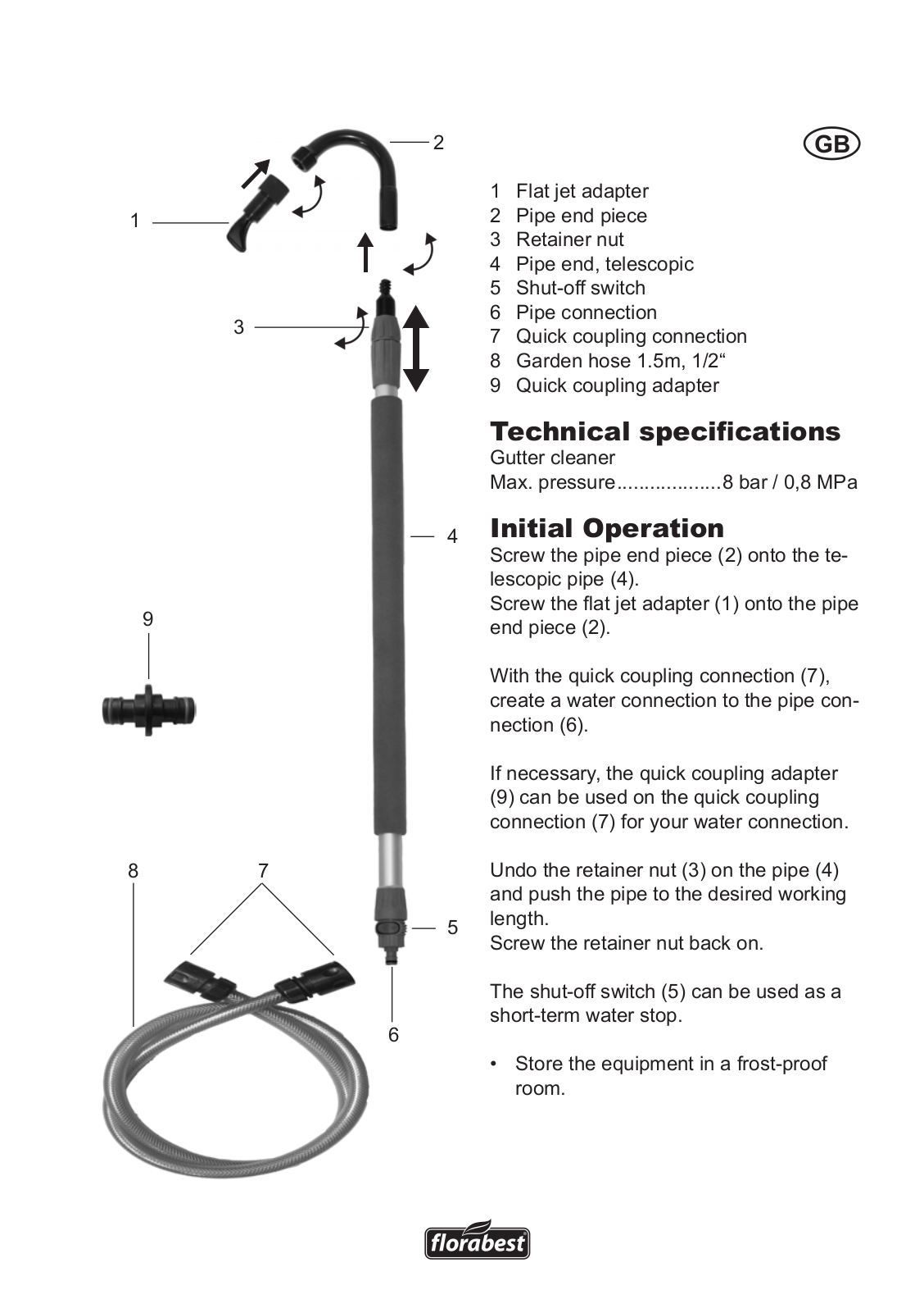 Florabest Roof Gutter Cleaner User Manual