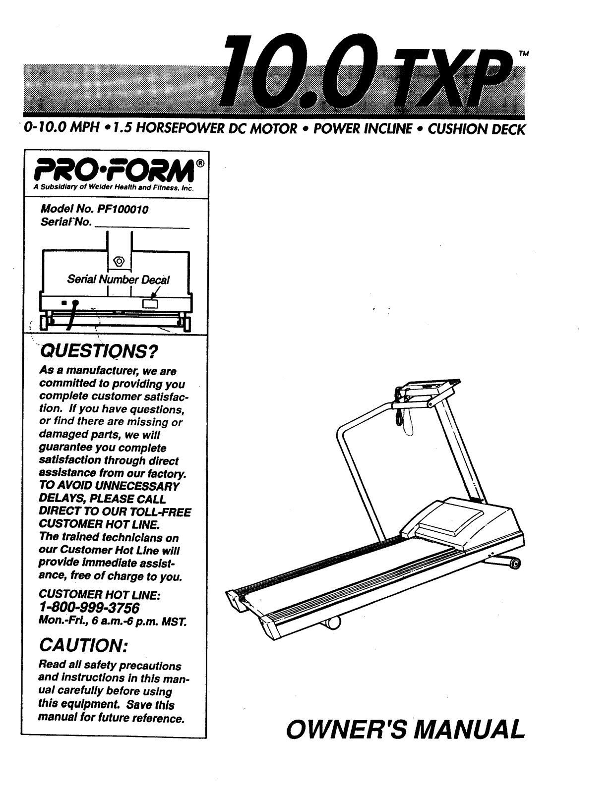 ProForm PF100010 User Manual