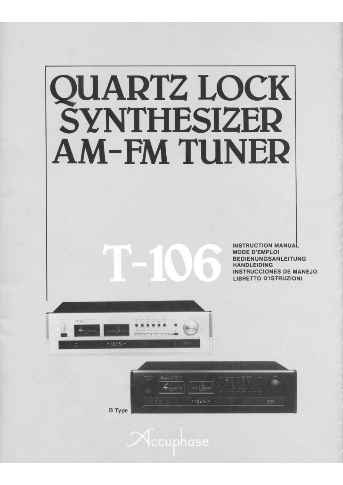 Accuphase T-106 Owners Manual