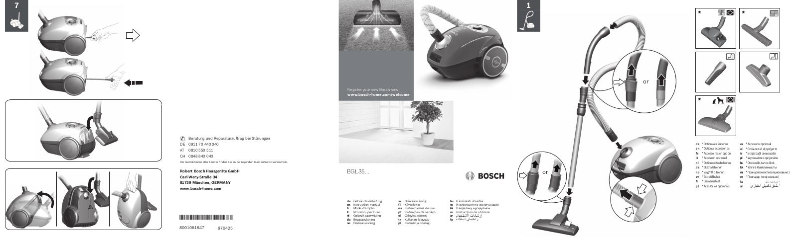 Bosch BGL 35110, BGL 35112S, BGL 35127 User manual