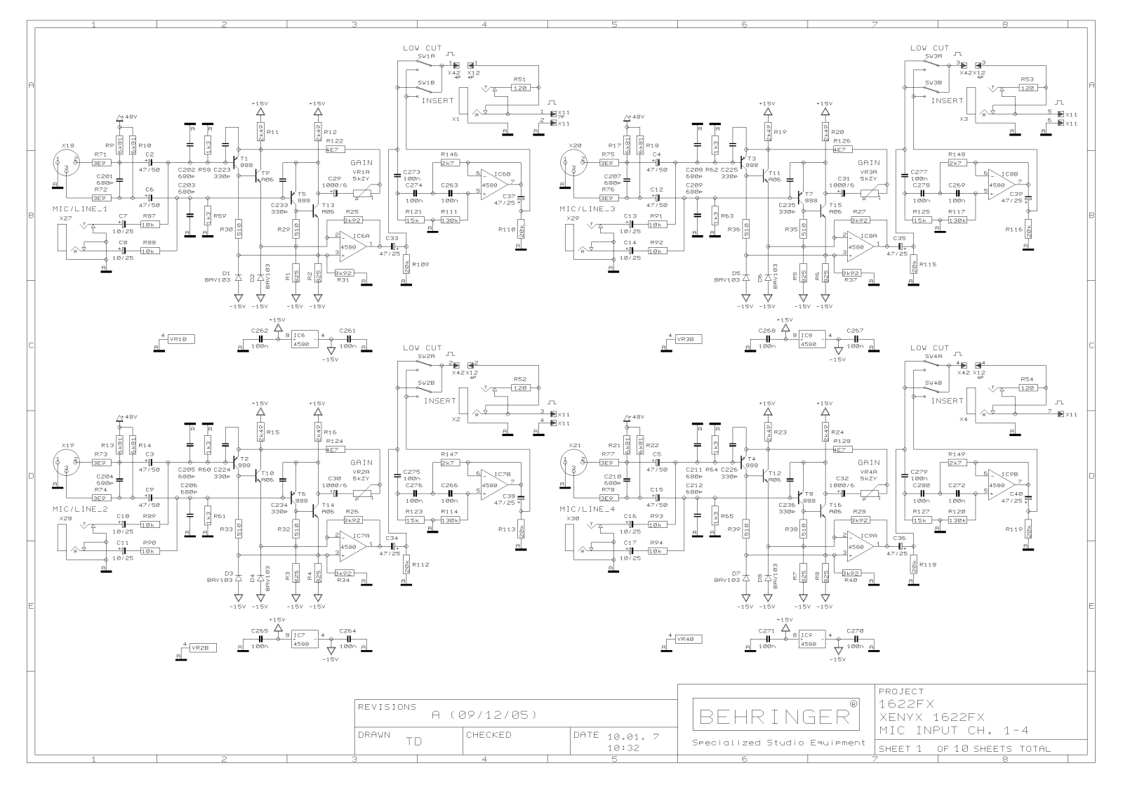 Behringer XENIX-1622-FX Schematic