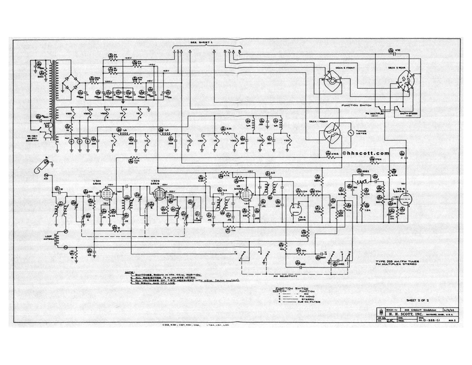 H.H. Scott 333 Schematic