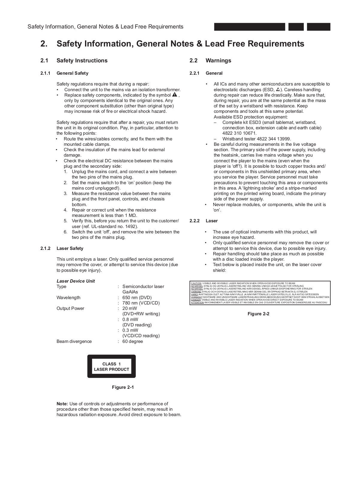 Philips DVDR7260-H SM2 Schematic