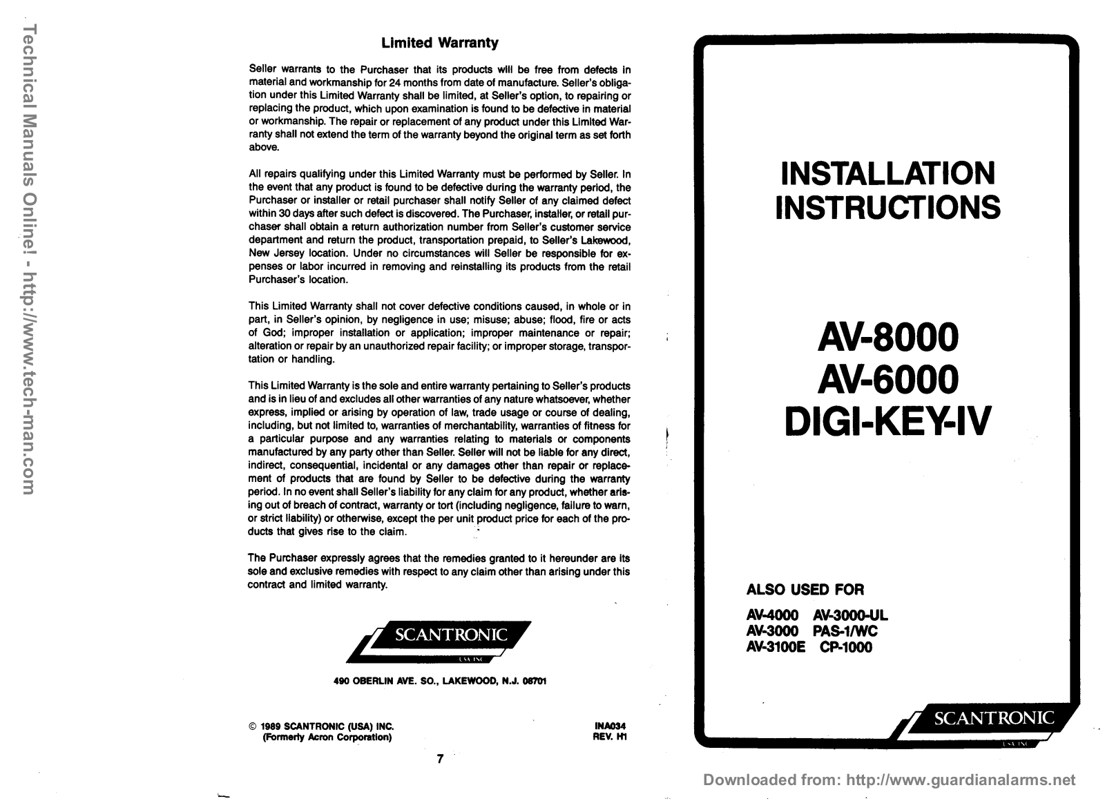 Acron DIGI-KEY-IV User Manual