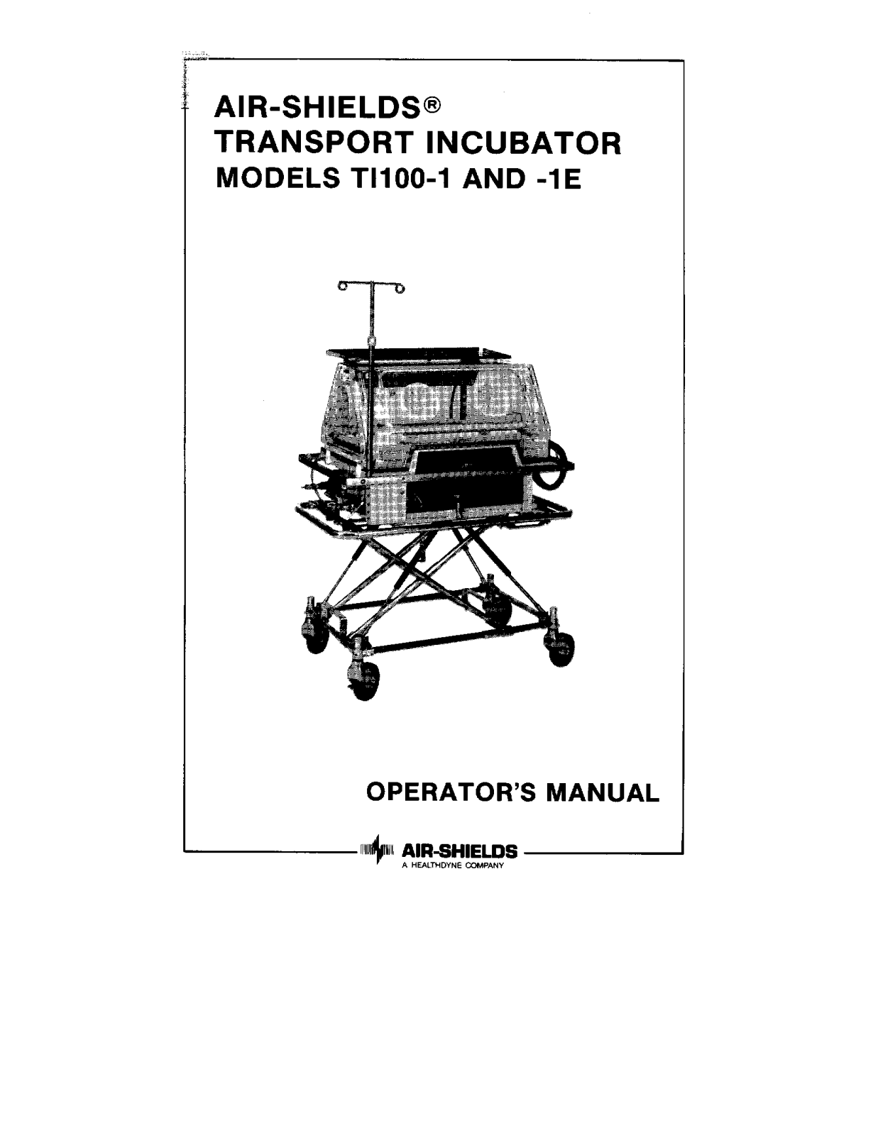 Air-Shields Ti-100 User manual