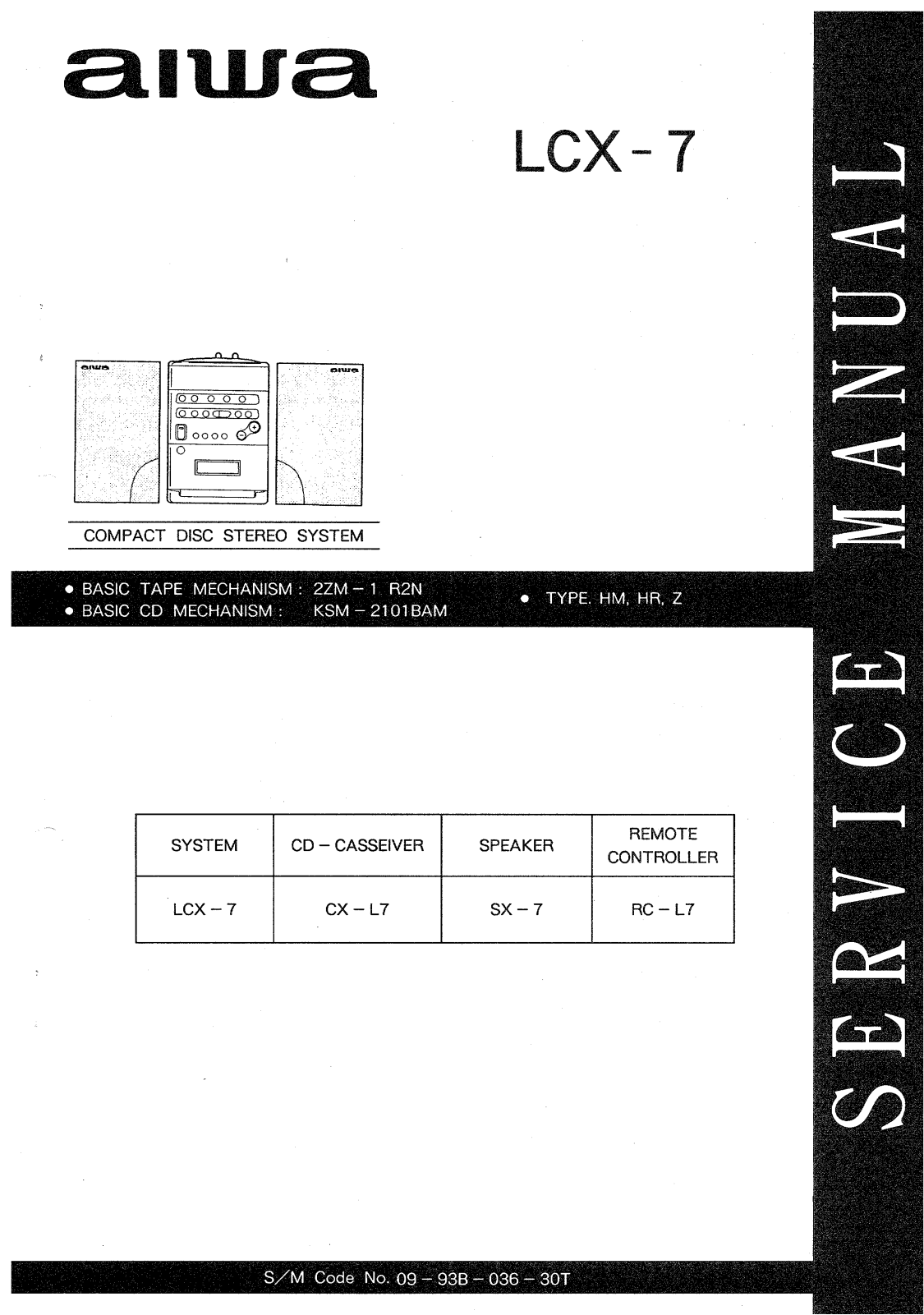 Aiwa LCX-7 Service manual