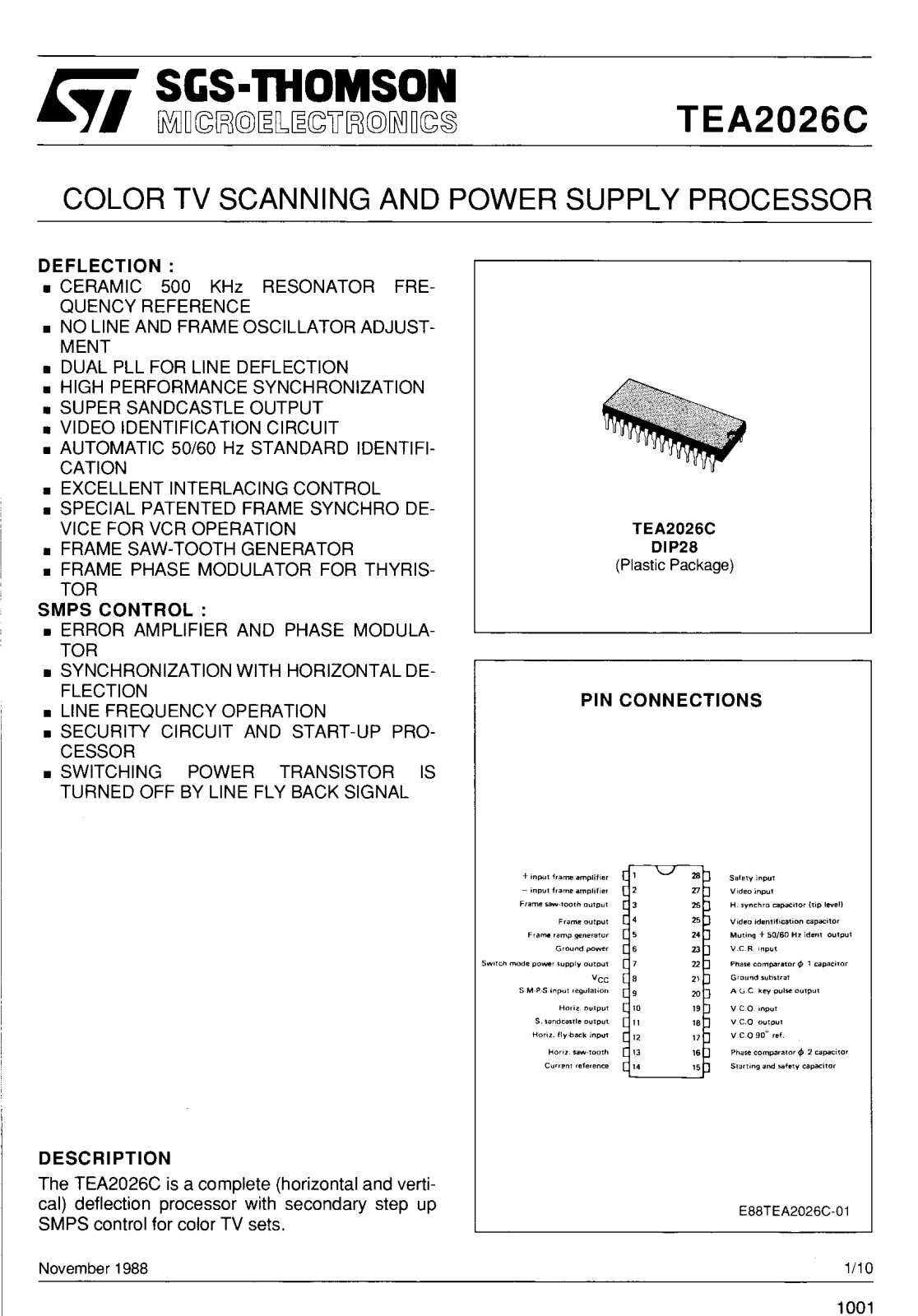 SGS Thomson Microelectronics TEA2026C Datasheet