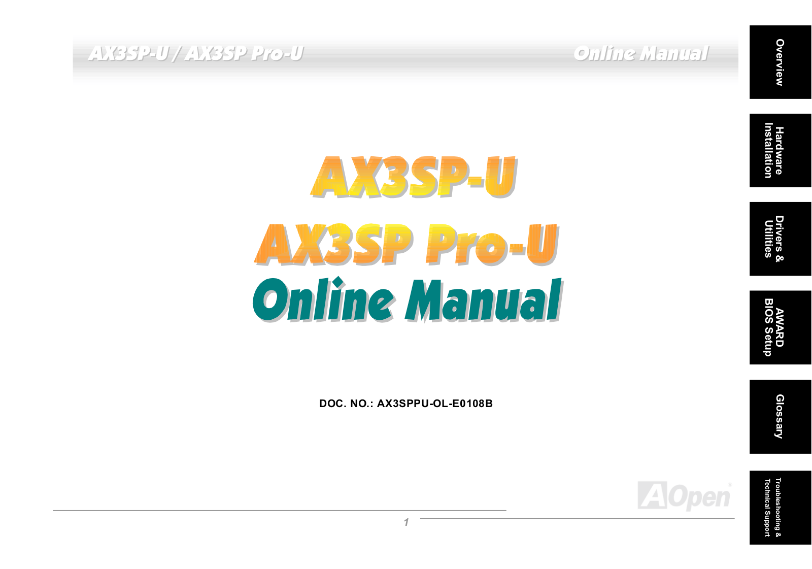 AOpen AX3SPU User Manual