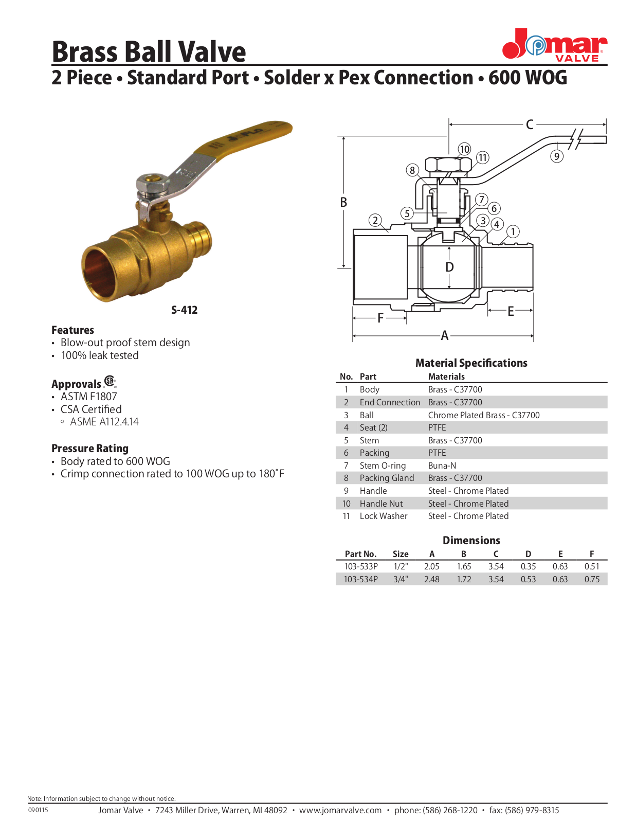 Jomar S-412 User Manual