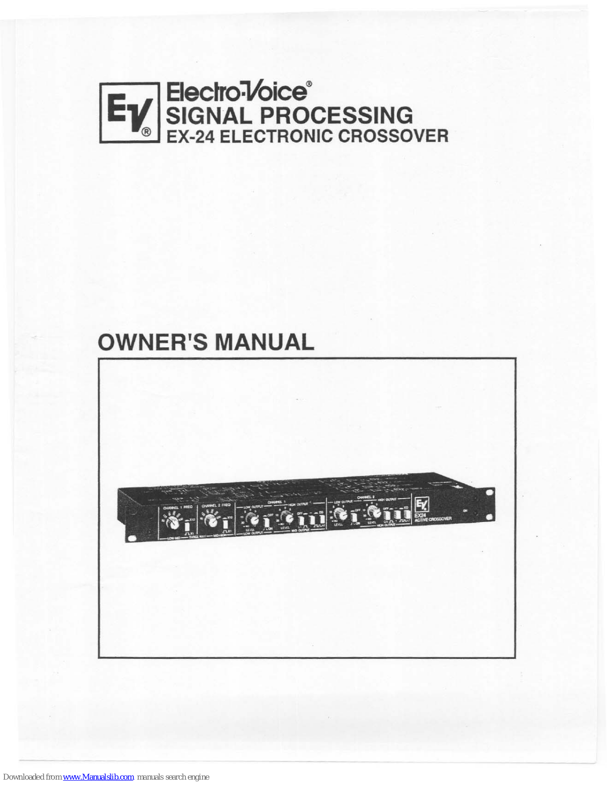 Electro-Voice Electronic Crossover EX-24 Owner's Manual