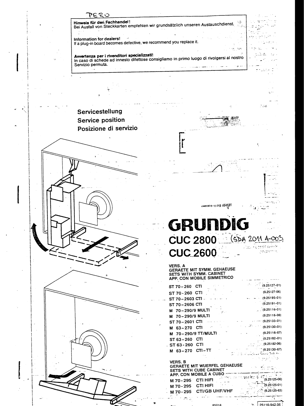 Grundig CUC-2800, CUC-2600 Service Manual