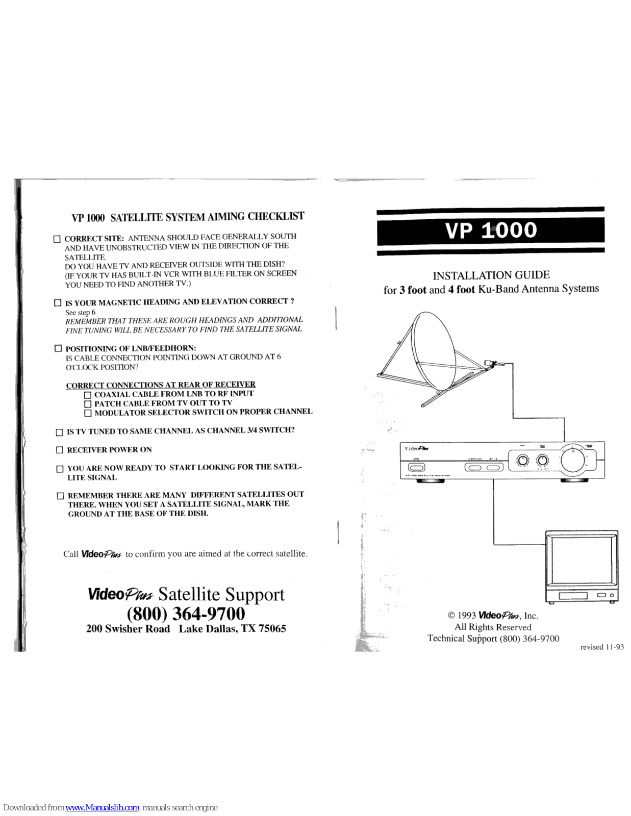 VideoPlus VP1000 Installation Manual