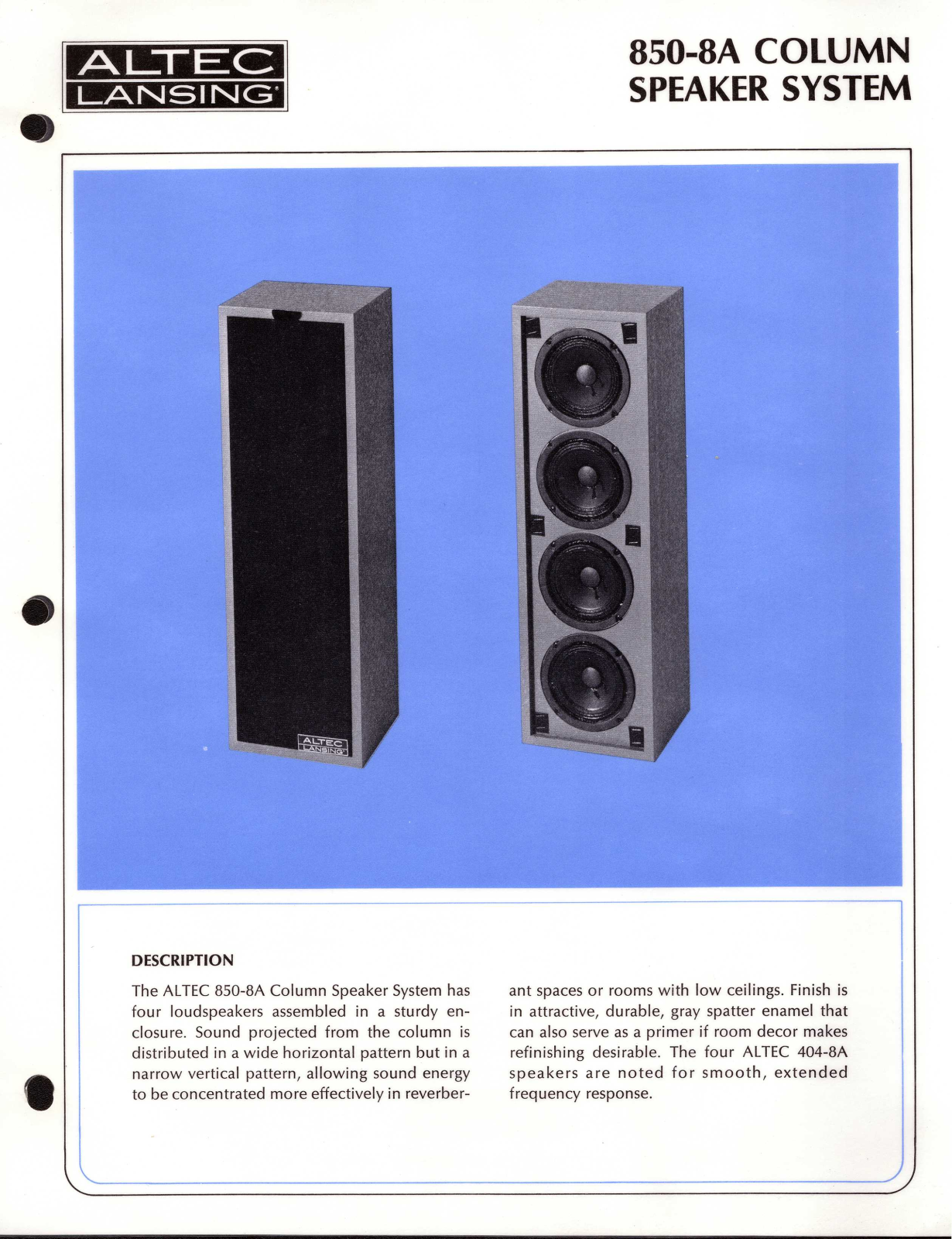 Altec lansing 850-8A User Manual