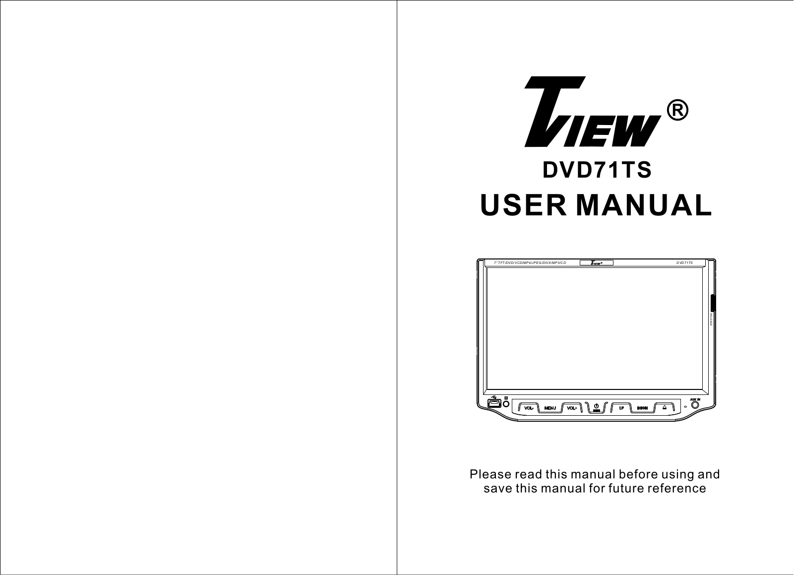 Tview DVD71TS User Manual