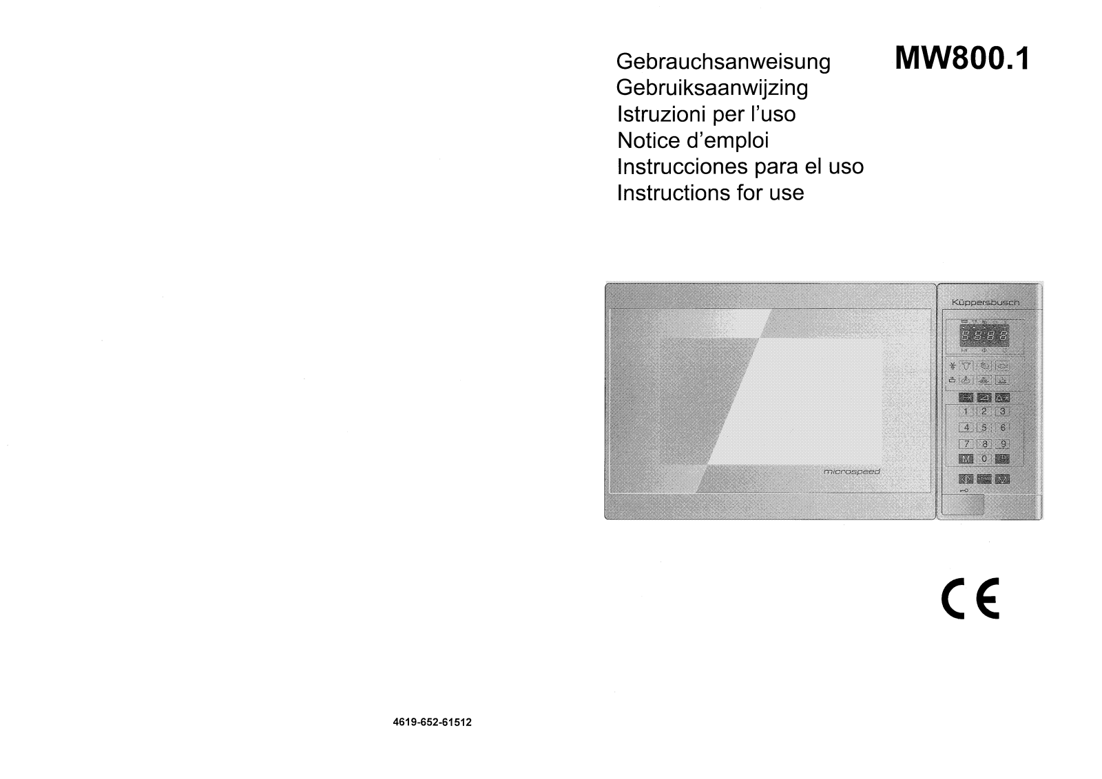 Kuppersbusch MW 800.1 Instruction Manual