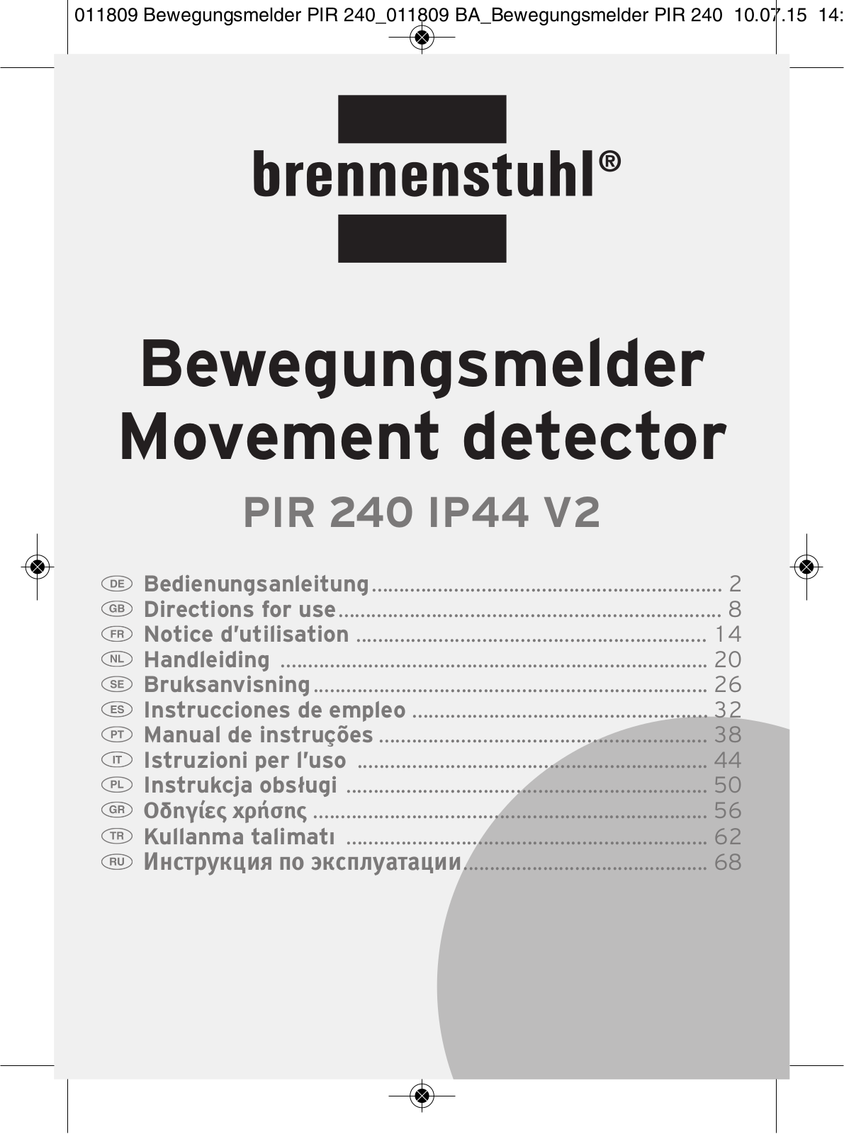 Brennenstuhl PIR 240 User Manual