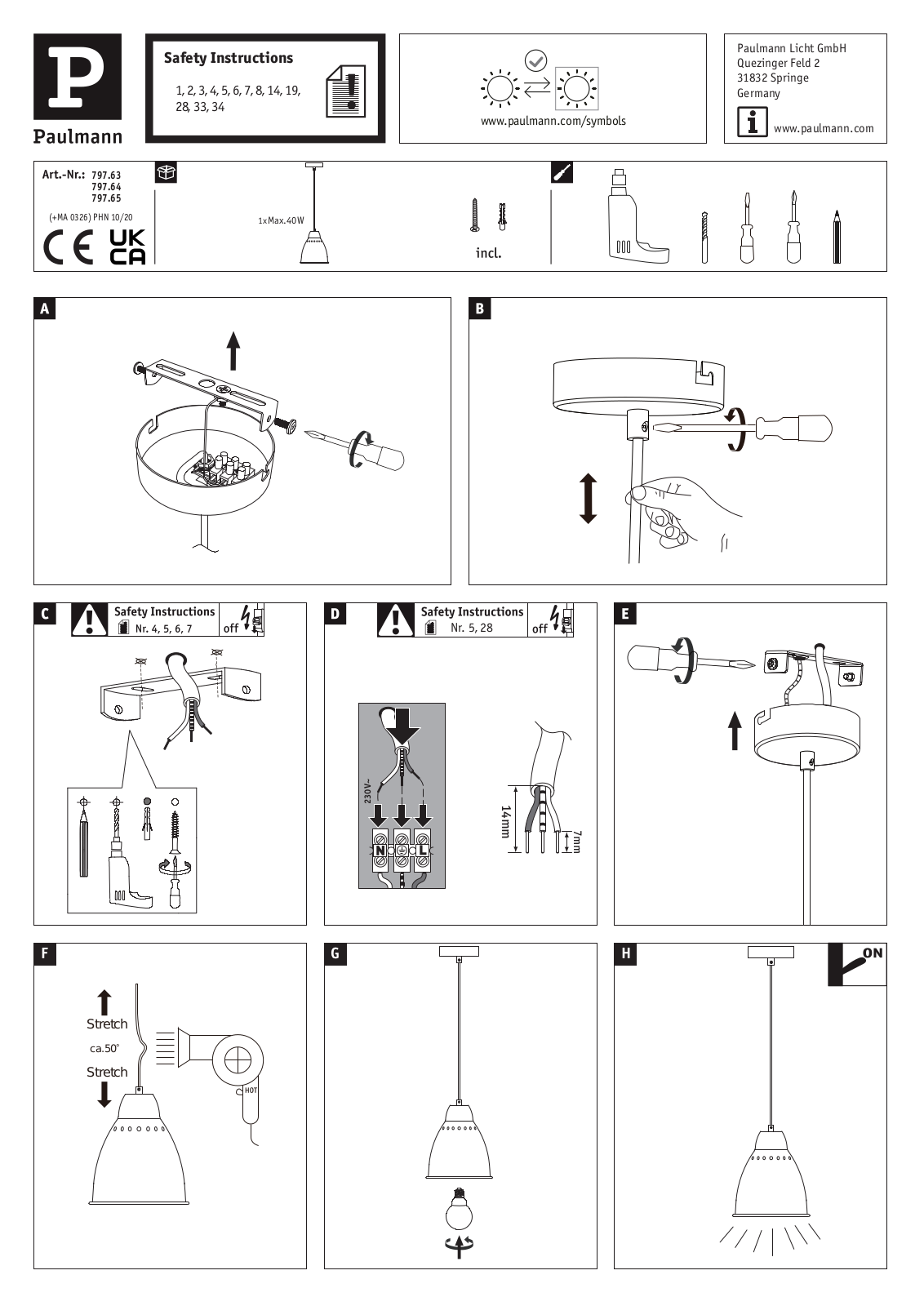 Paulmann 79764, 79765, 79763 Installation manual - ManualMachine.com