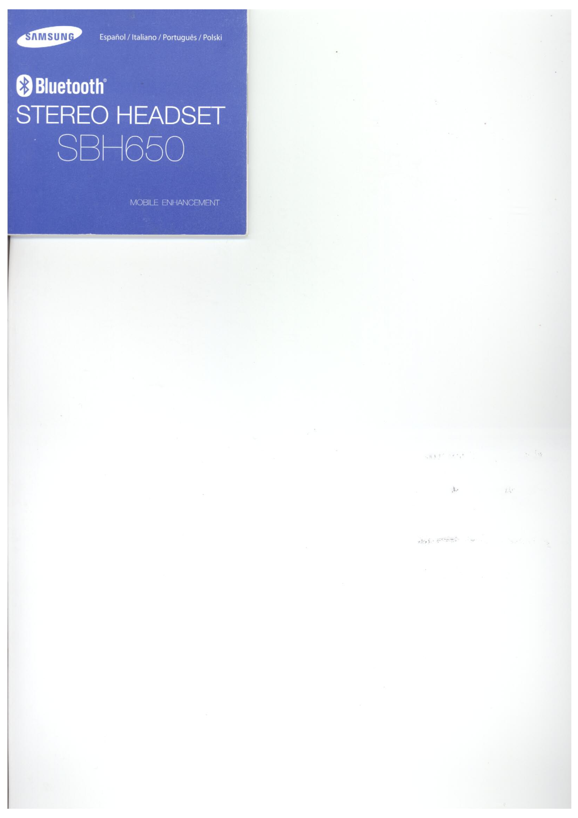 Samsung SBH650 User Manual