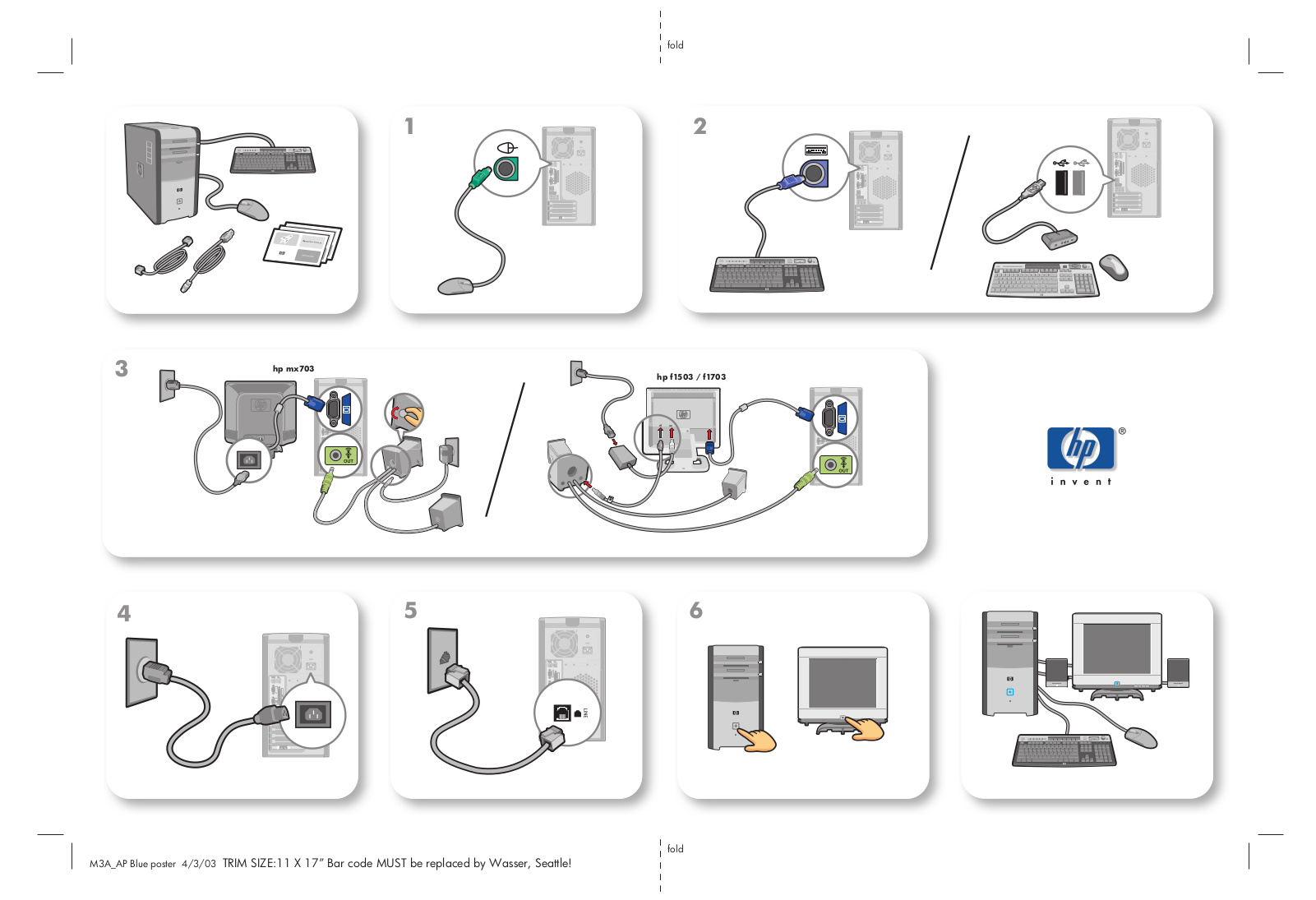 HP Pavilion a210a, Pavilion a220a, Pavilion a305I, Pavilion a307I, Pavilion a308d Setup Poster