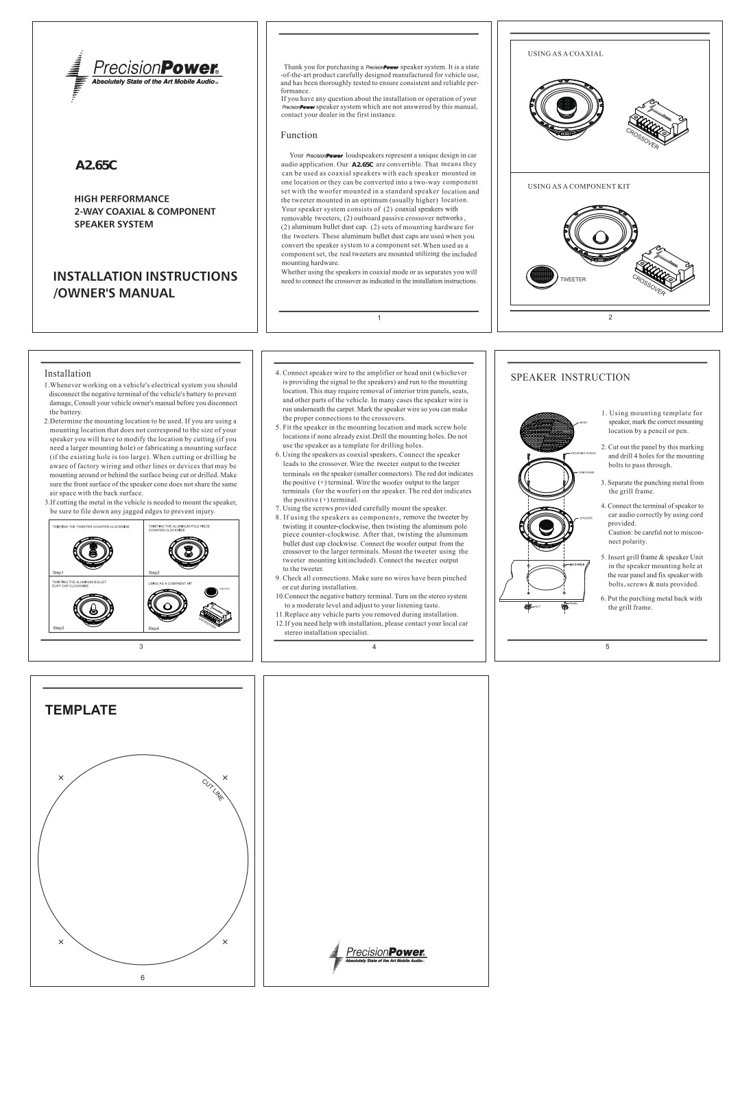 Precision Power A2.65C User Manual