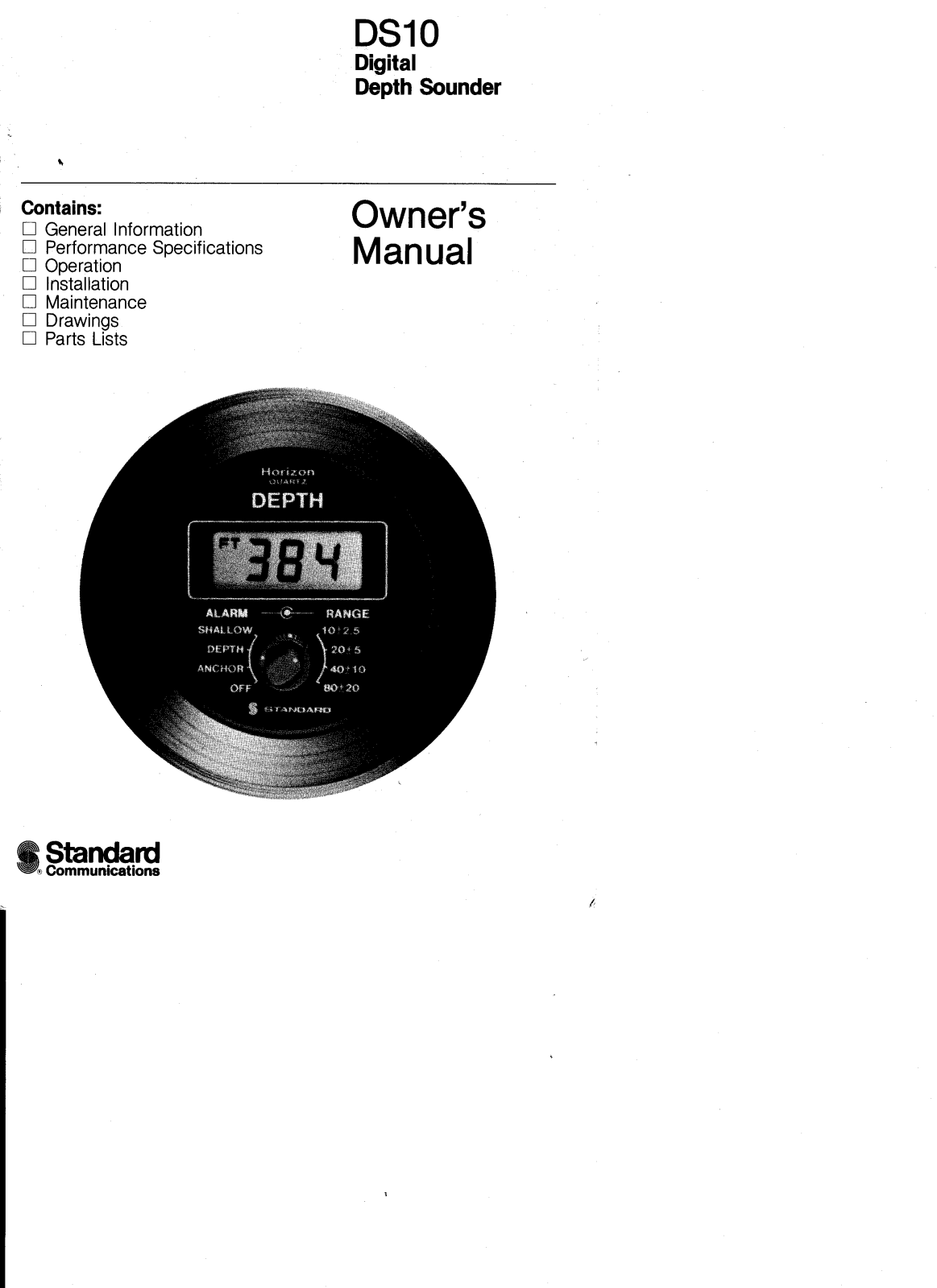 Standard Horizon DS10 Owner's Manual