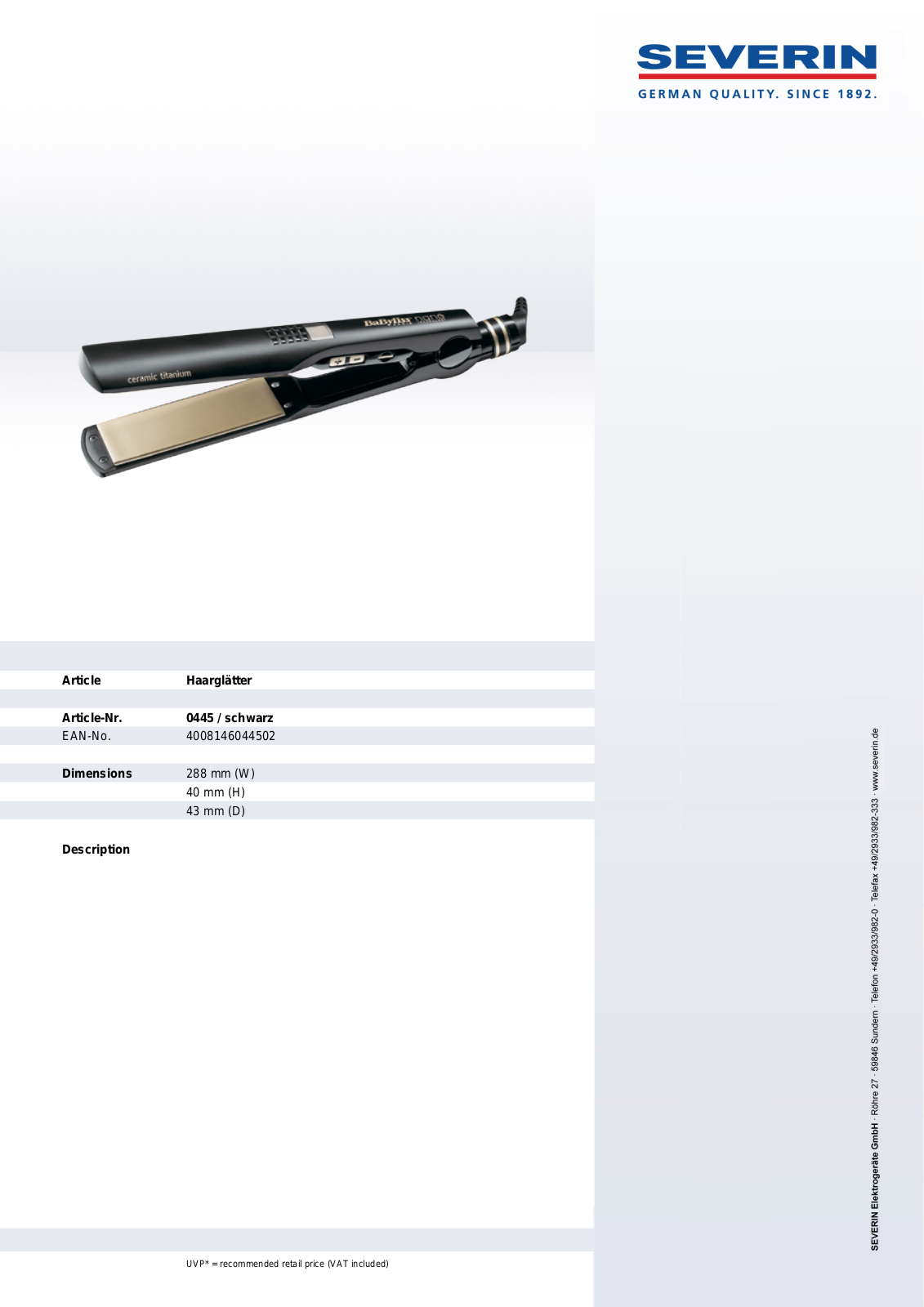 Severin PRO 210 NANO 0445 User Manual