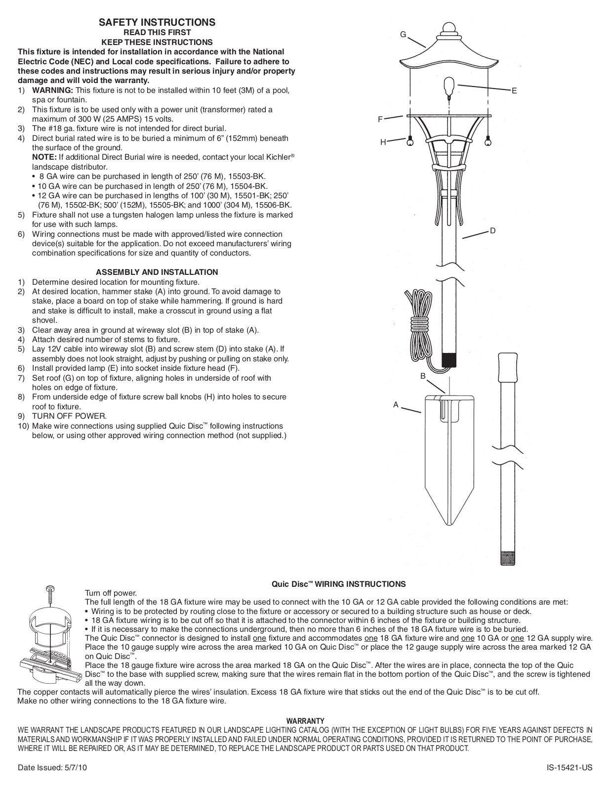 Kichler 15421 User Manual