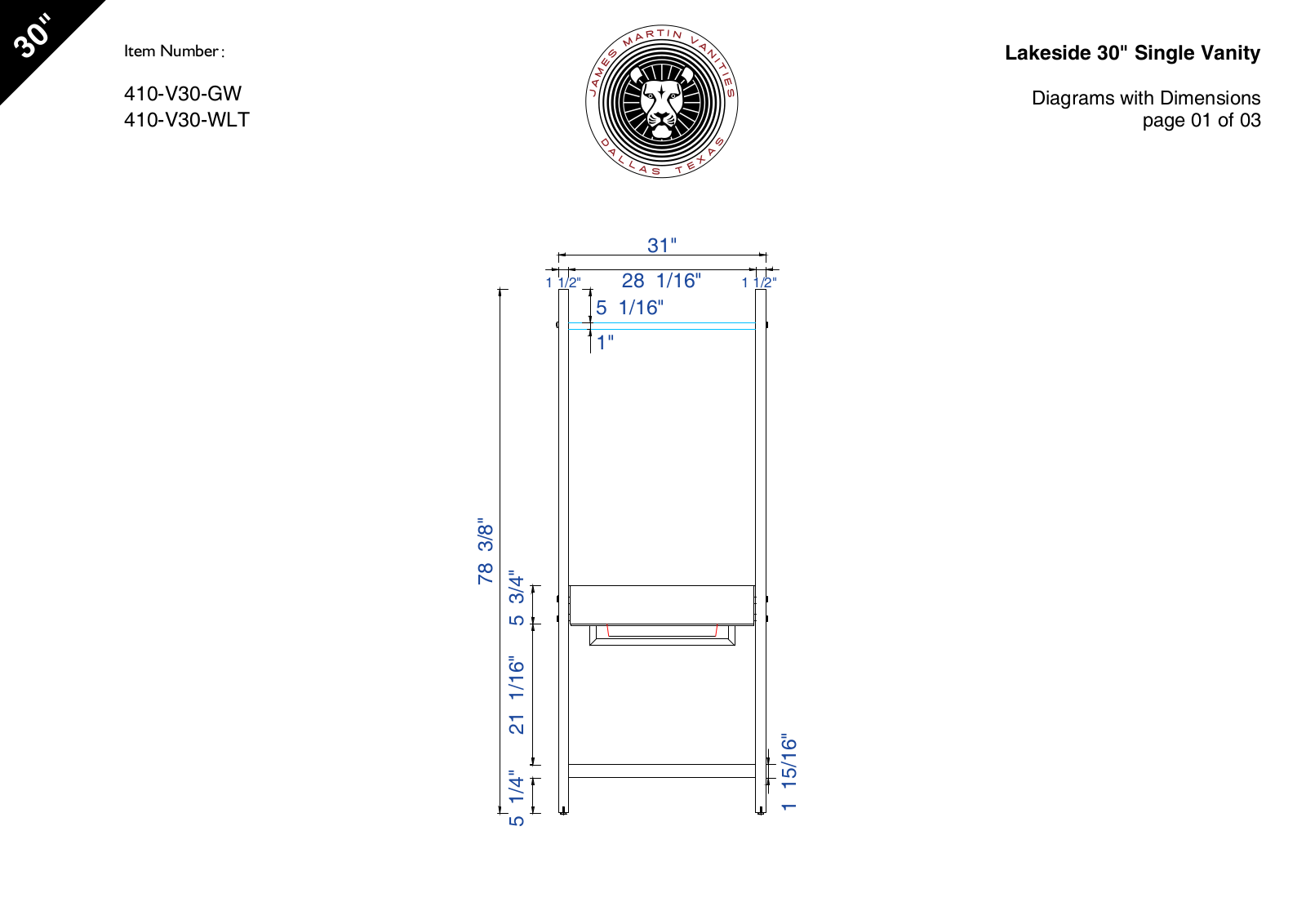 James Martin 410V30WLTAF Diagram