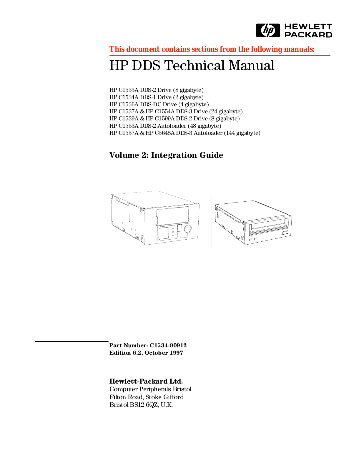 HP C1533A, C1536A, C1534A, C1537A, C1553A Technical Manual And Integration Manual