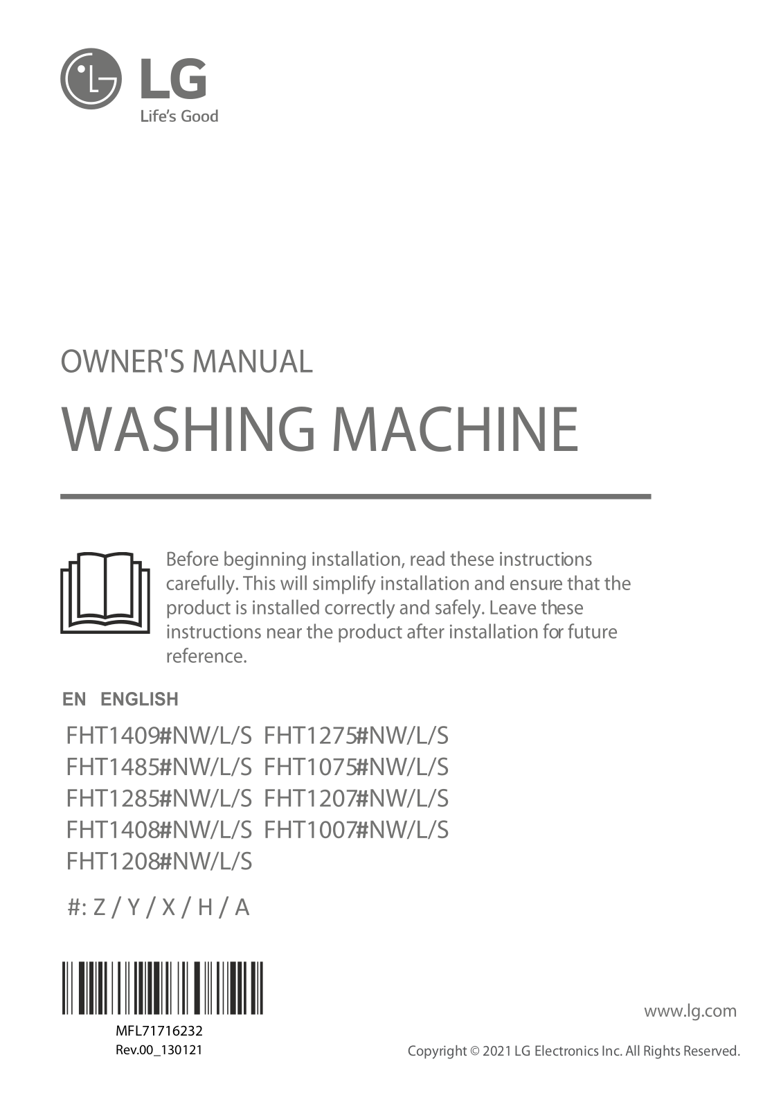 LG FHT1408ANL Owner’s Manual