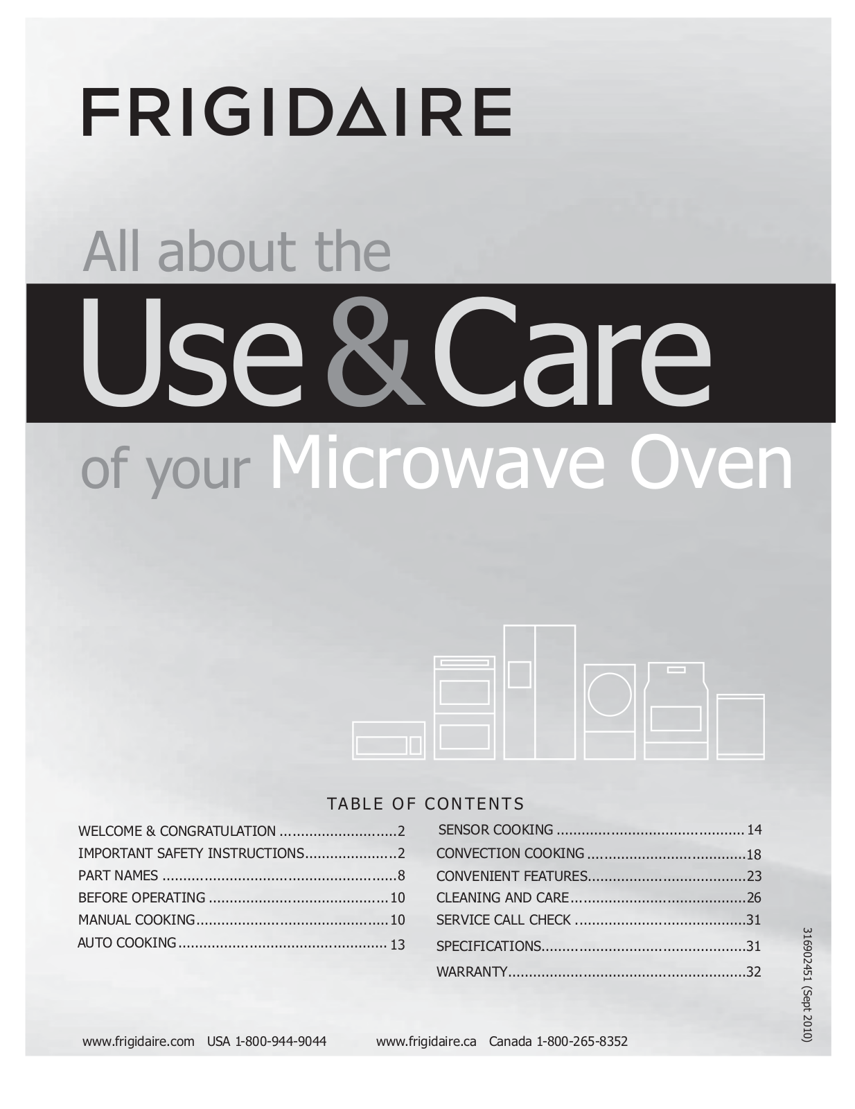 Frigidaire FGMV153CLW, FGMV153CLB User Manual