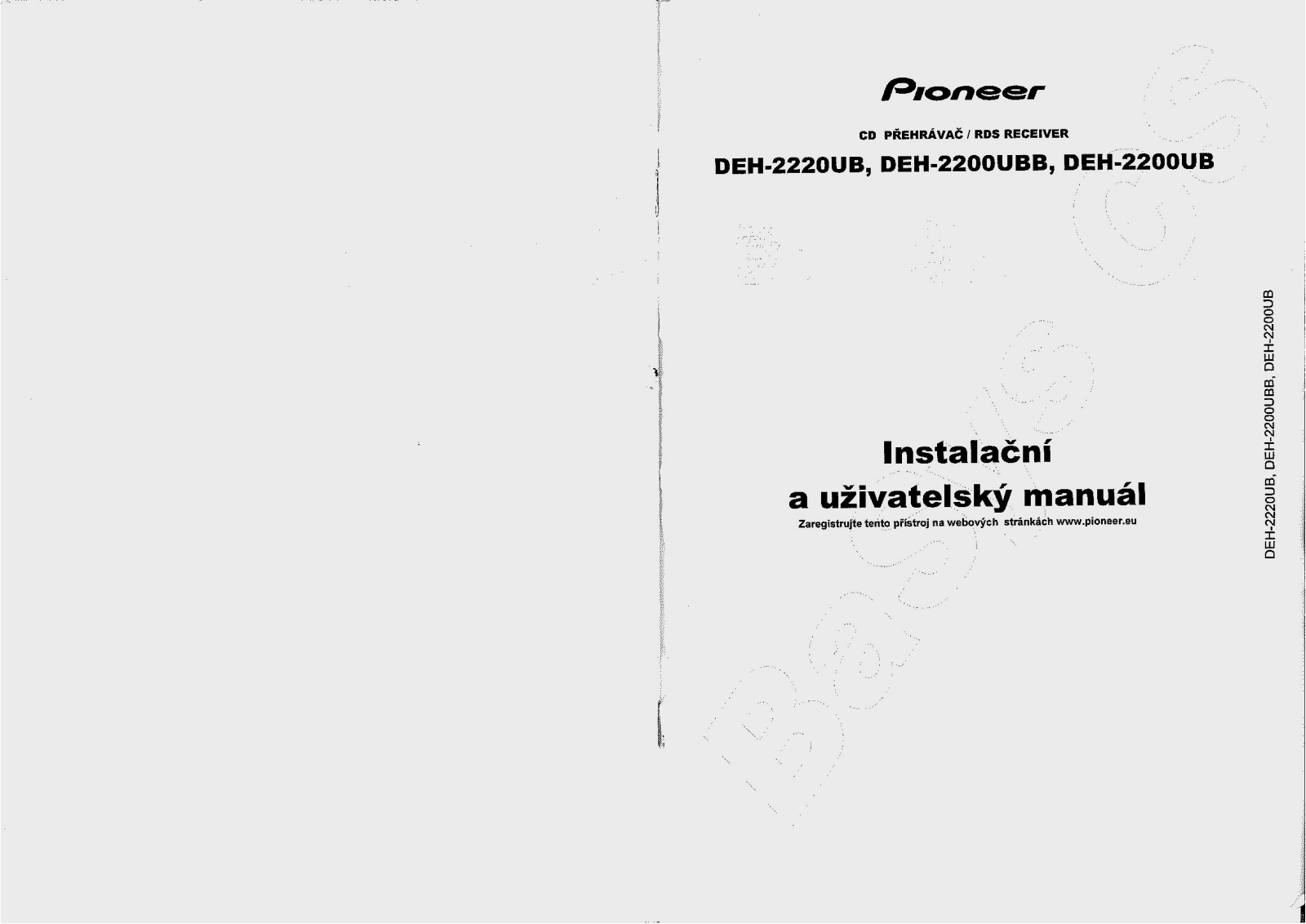 Pioneer DEH-2200UBB, DEH-2220UB, DEH-2200UB User Manual