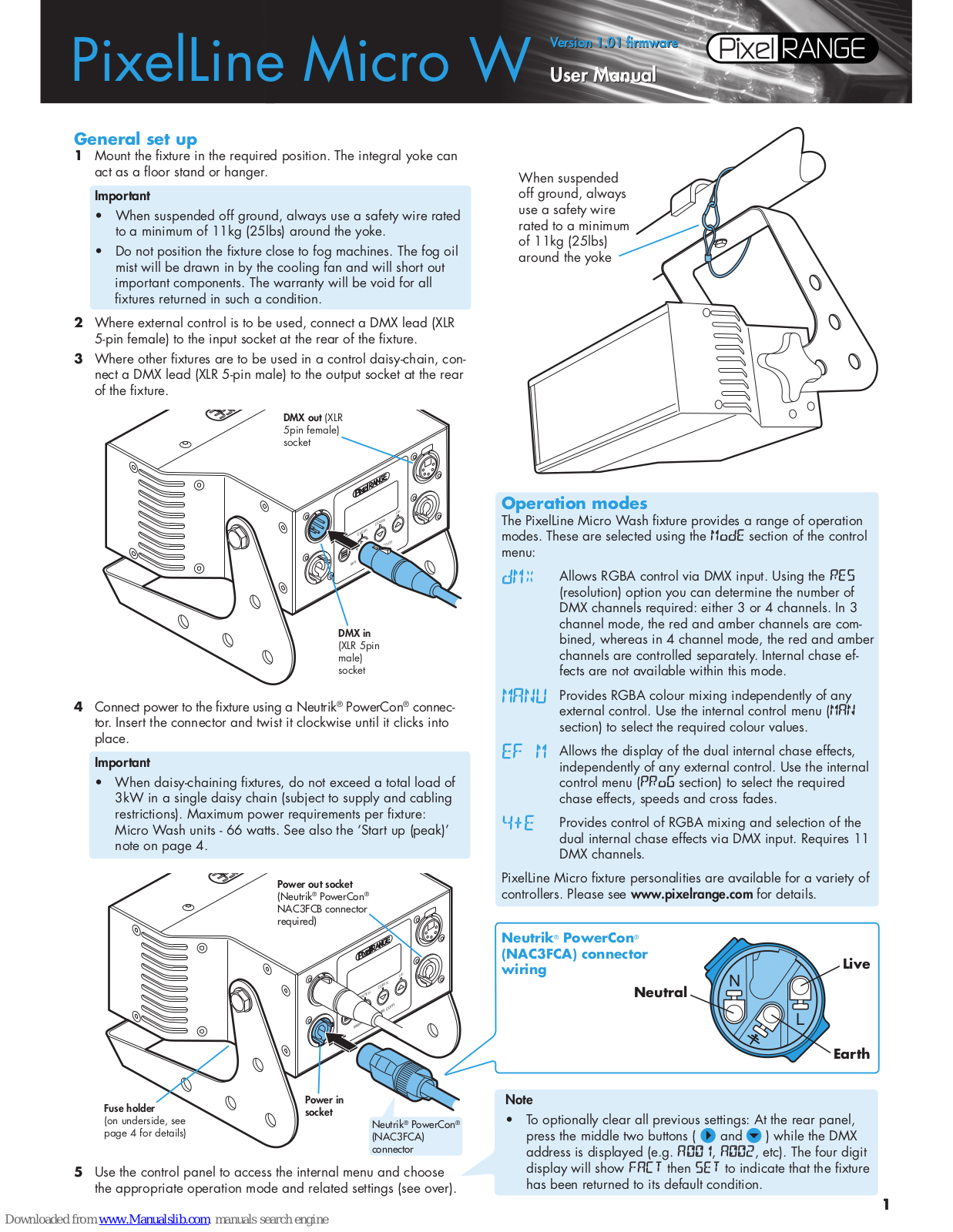 PixelRange PixelLine Micro W User Manual - ManualMachine.com