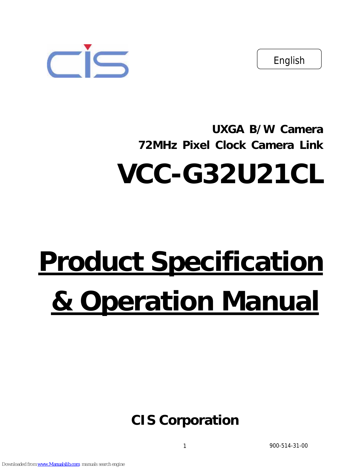 CIS VCC-G32U21CL, VCC-G32S21CL, VCC-F32S19CL Operation Manual