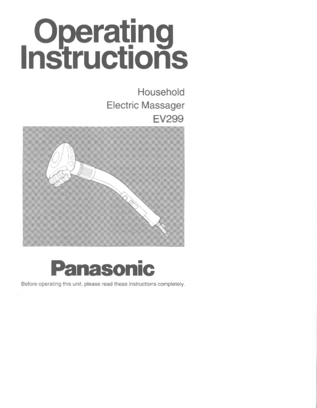 Panasonic EV-299 User Manual