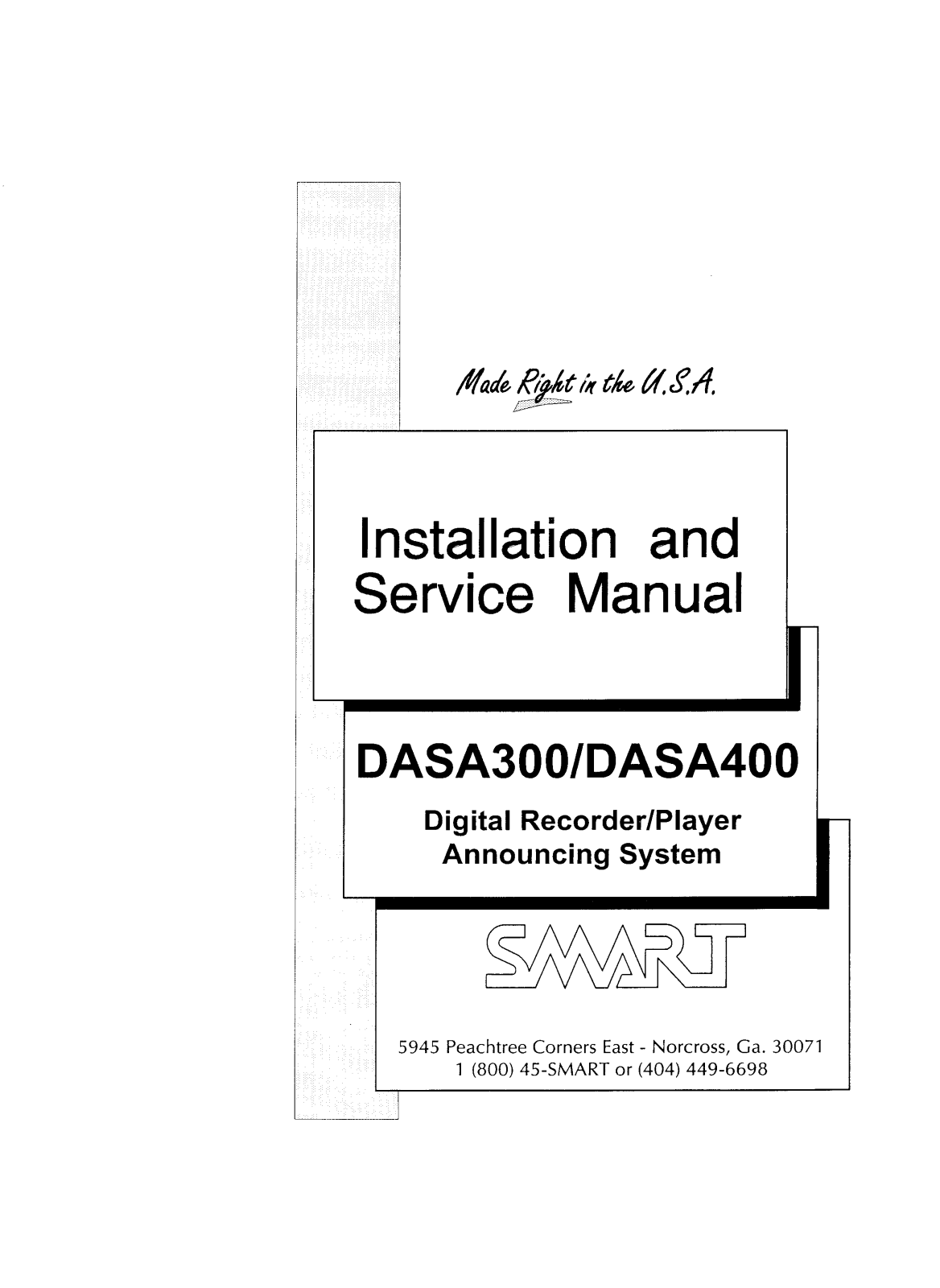 Smart DASA300, DASA400 INSTALLATION Manual