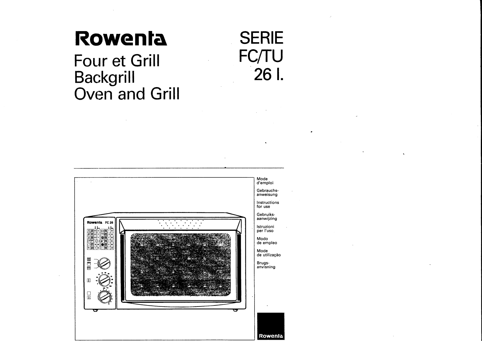 ROWENTA FC 26 User Manual