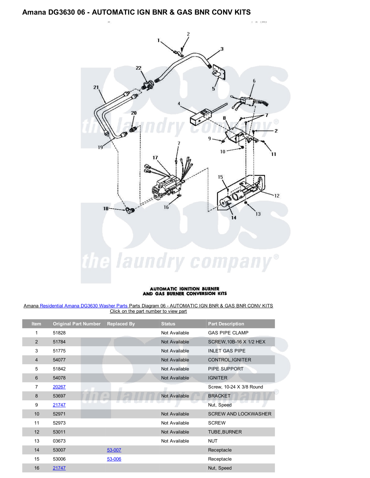 Amana DG3630 Parts Diagram