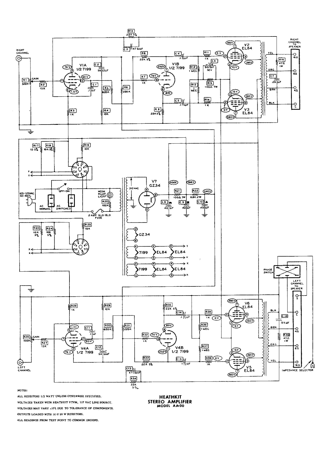 Heathkit AA-30 Schematic