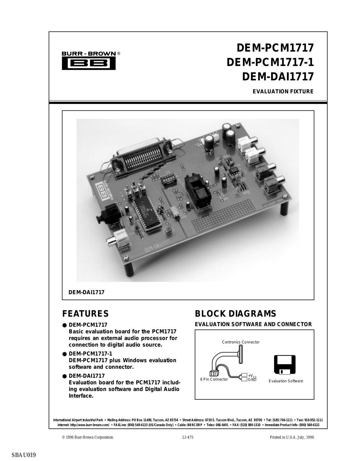 Texas Instruments DEM-PCM1717 User Manual