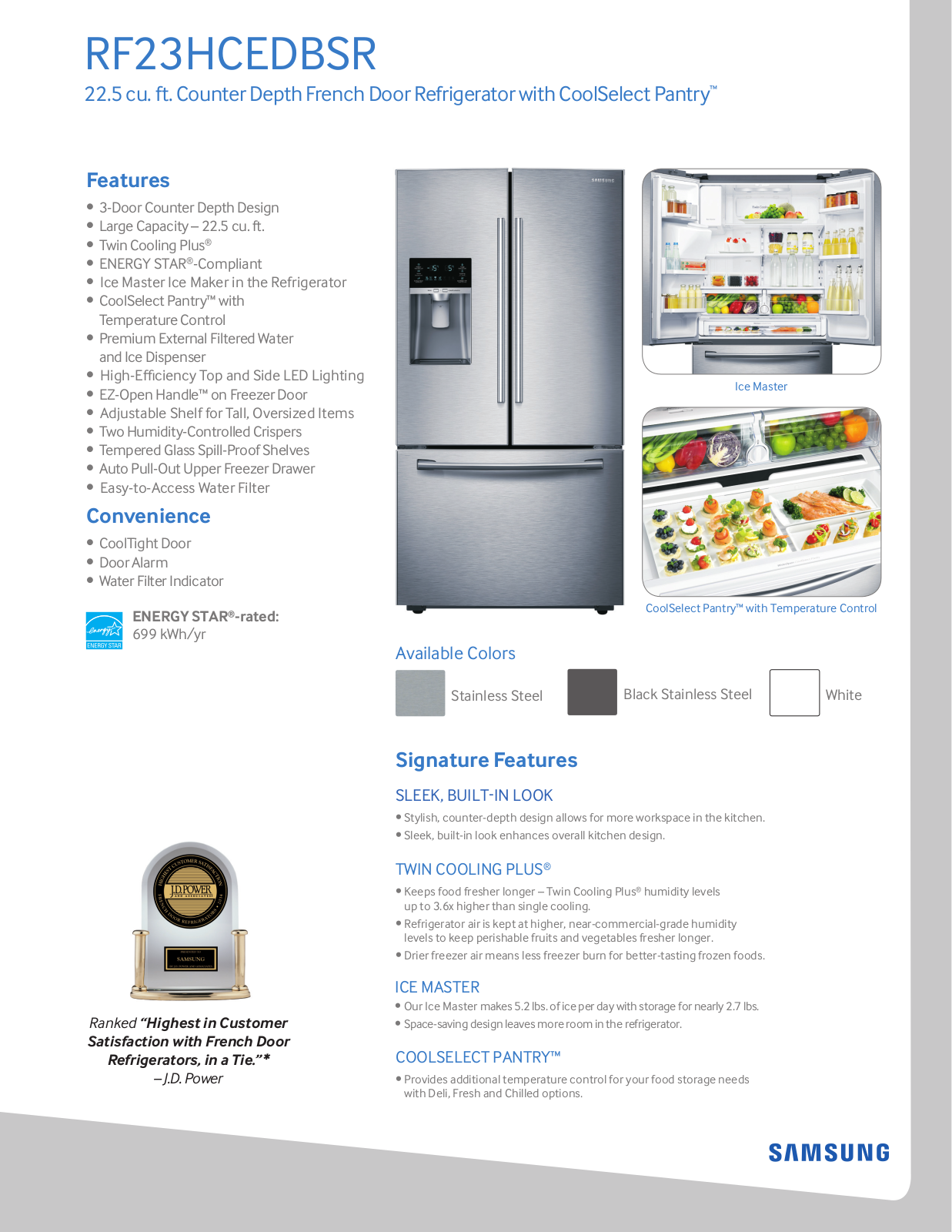 Samsung RF23HCEDBSG Specifications