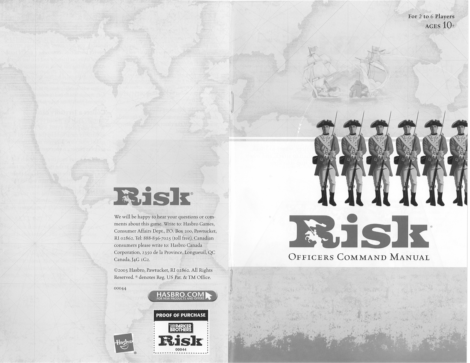 HASBRO Risk 2003 User Manual